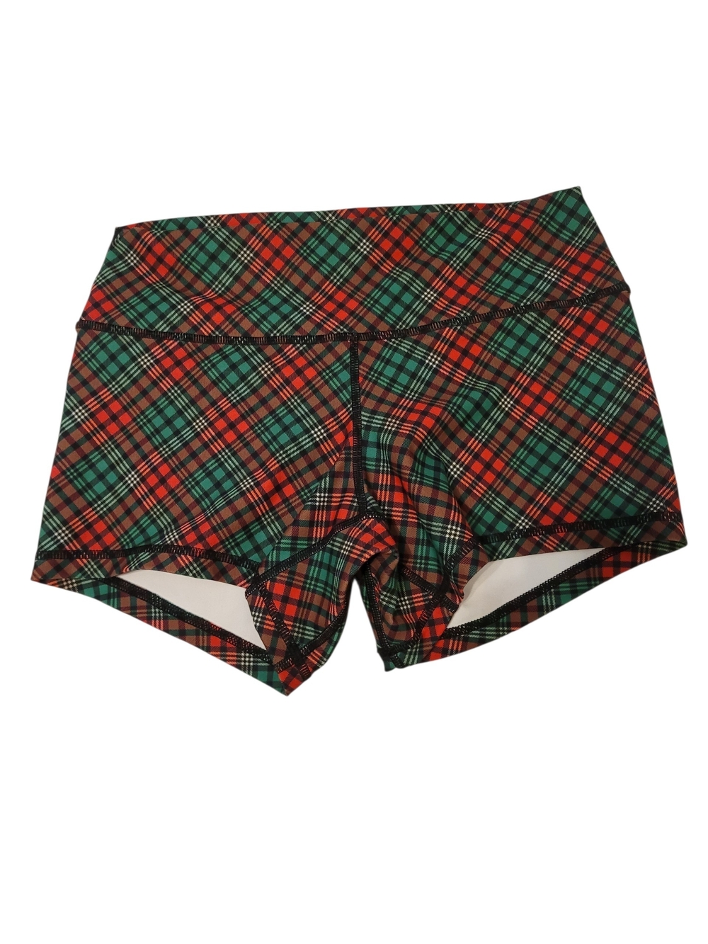 Peachy Plaid Shorts - Red & Green